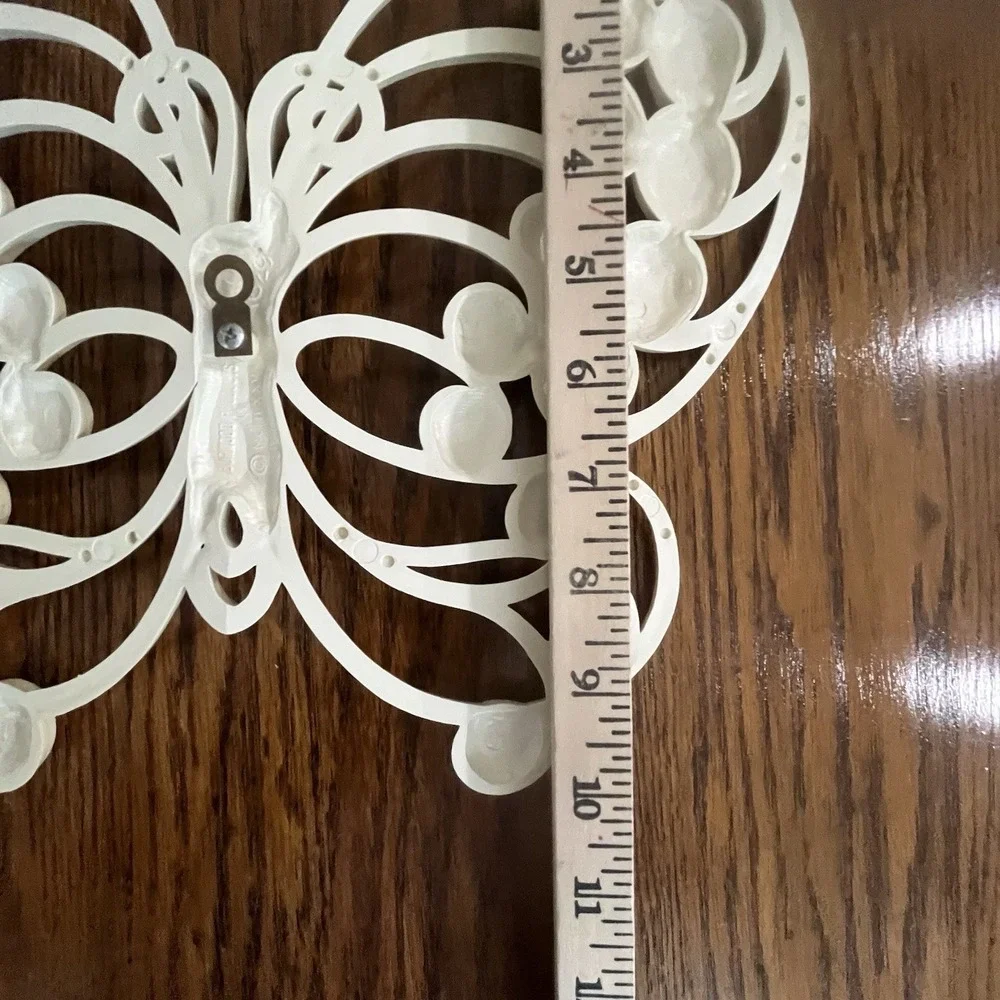 Vtg 1976 Burwood Off-White Butterfly Pair Wall Decor #1629 Hanging Set 12 ½